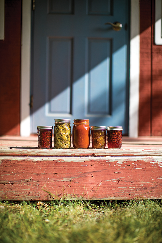 Preserves in Jars on a Porch