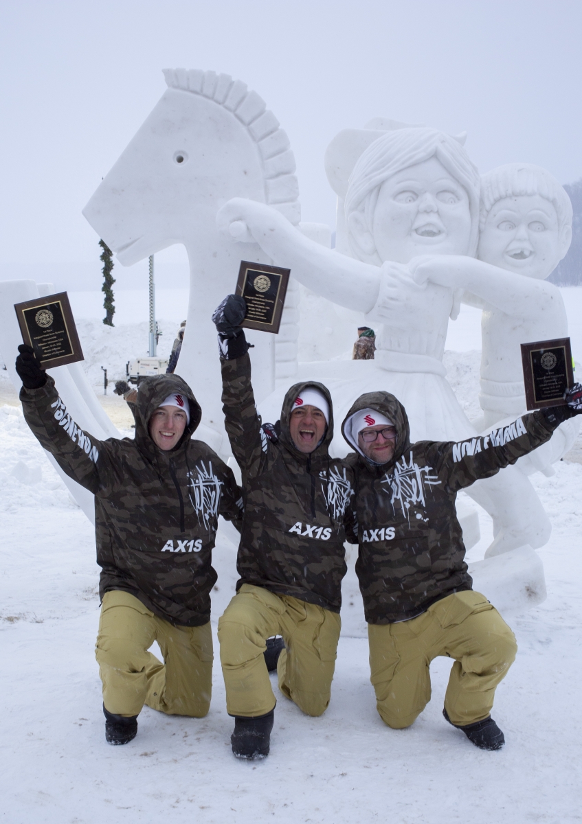 Snow sculpting team photo by Lead Sheep Productions