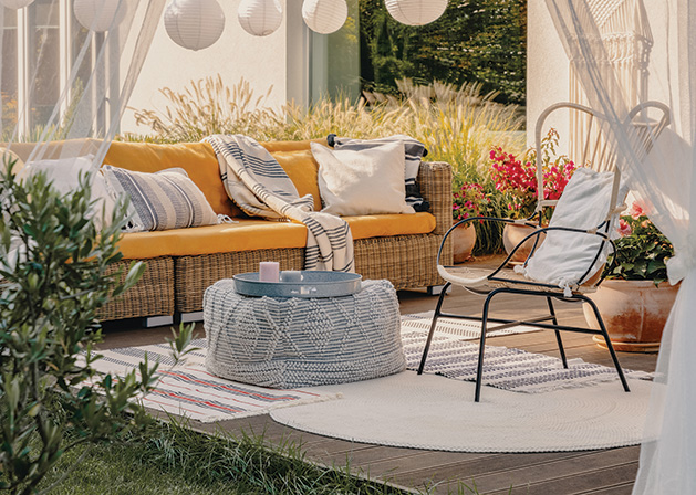 A patio outfitted with outdoor design trends for 2020