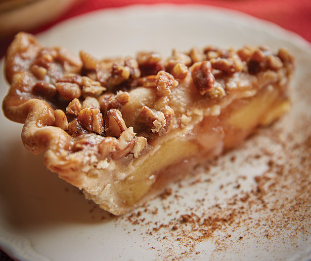 A slice of Praline Apple Pie.