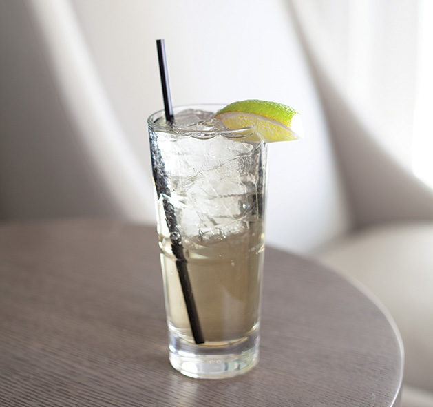 Head to the patio with a fresh and floral cocktail made with tequila, St. Germain, fresh lime juice and a lime garnish.