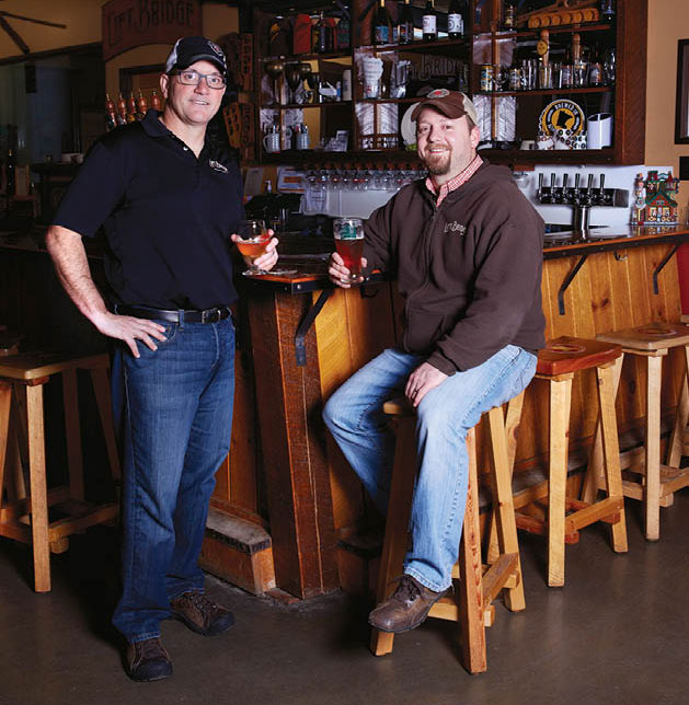 Trevor Cronk, left, and Brad Glynn are co- owners of the Lift Bridge Brewing Co. in Stillwater.