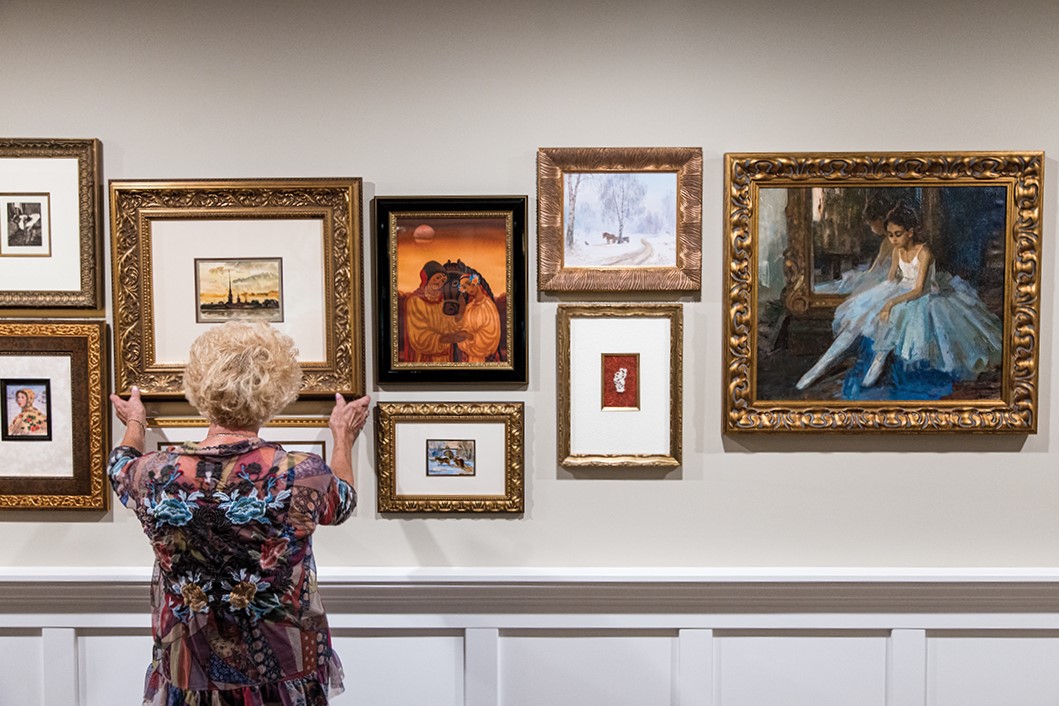 A glimpse into Debra Korluka’s art collection, one of the defining features of the family’s multigenerational home.