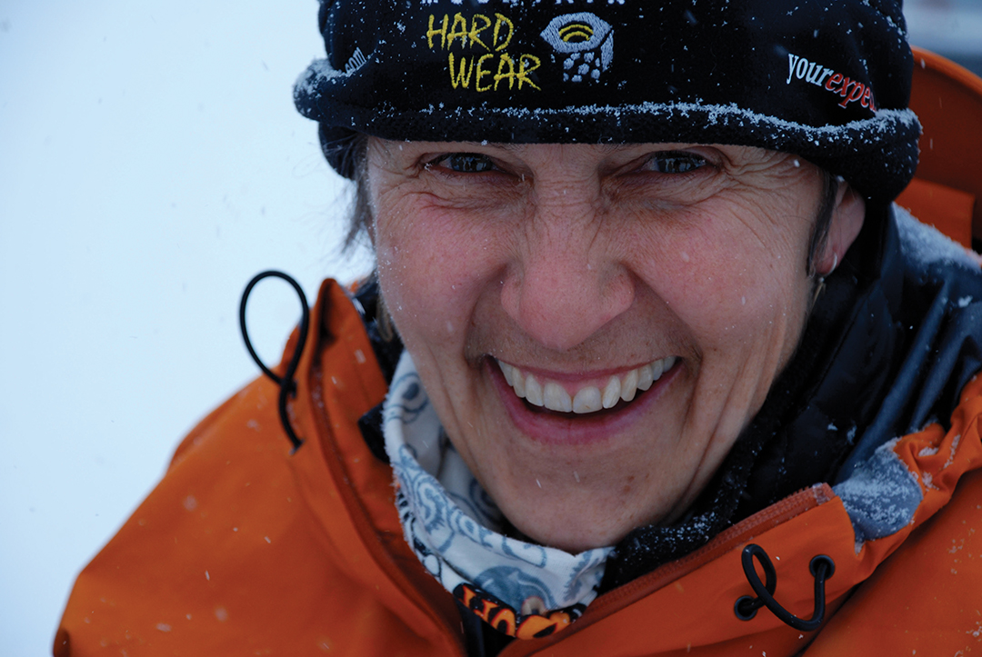 Ann Bancroft after crossing Antarctica. She and Norwegian explorer Liv Arnesen were the first women to do so.