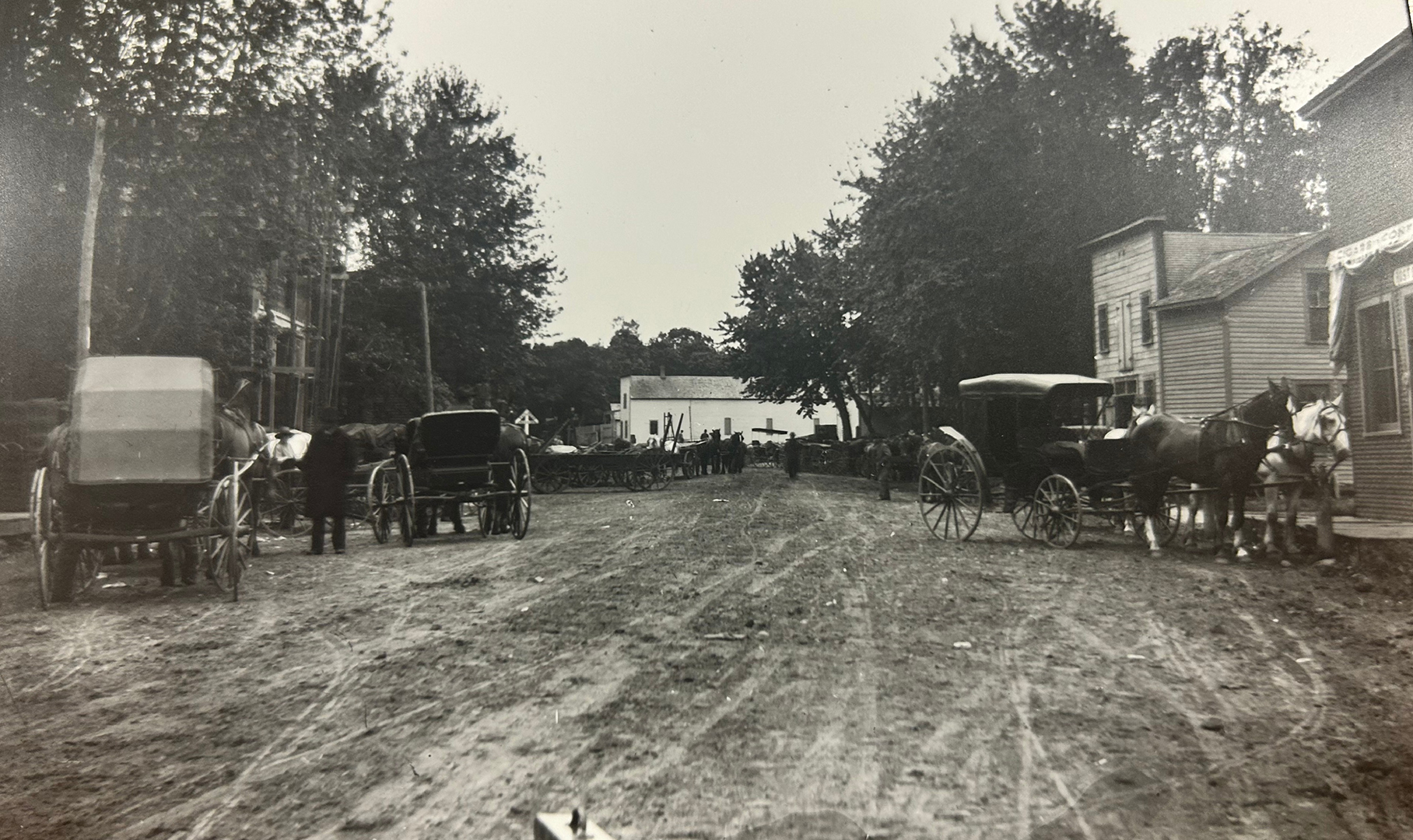 Antique photograph of downtown Lake Elmo when it was a village.