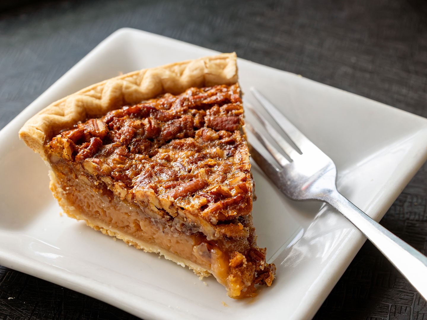 Slice of hickory nut pie