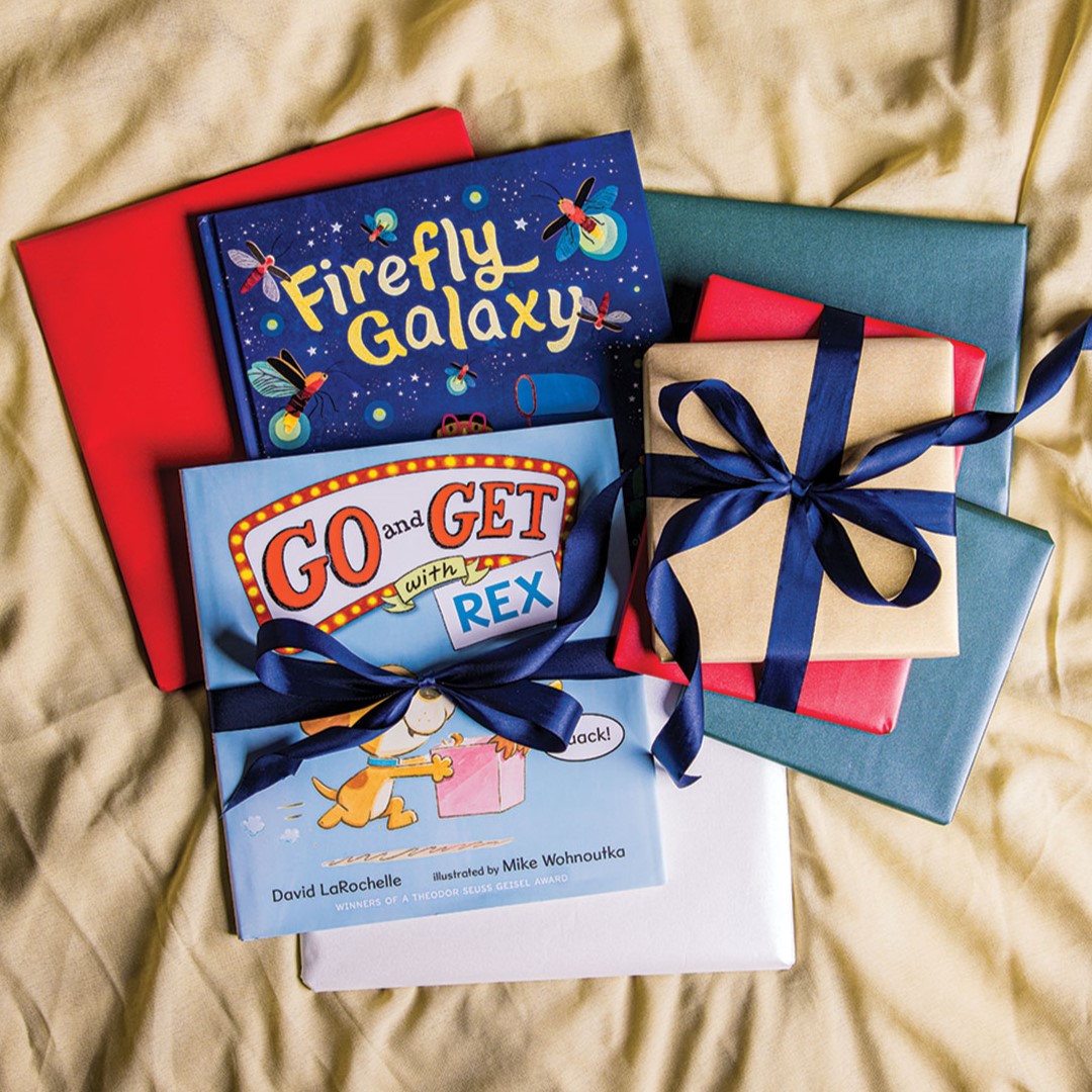 Books wrapped up for Christmas