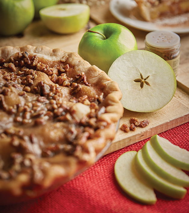 Top your favorite apple pie with a delicious praline.