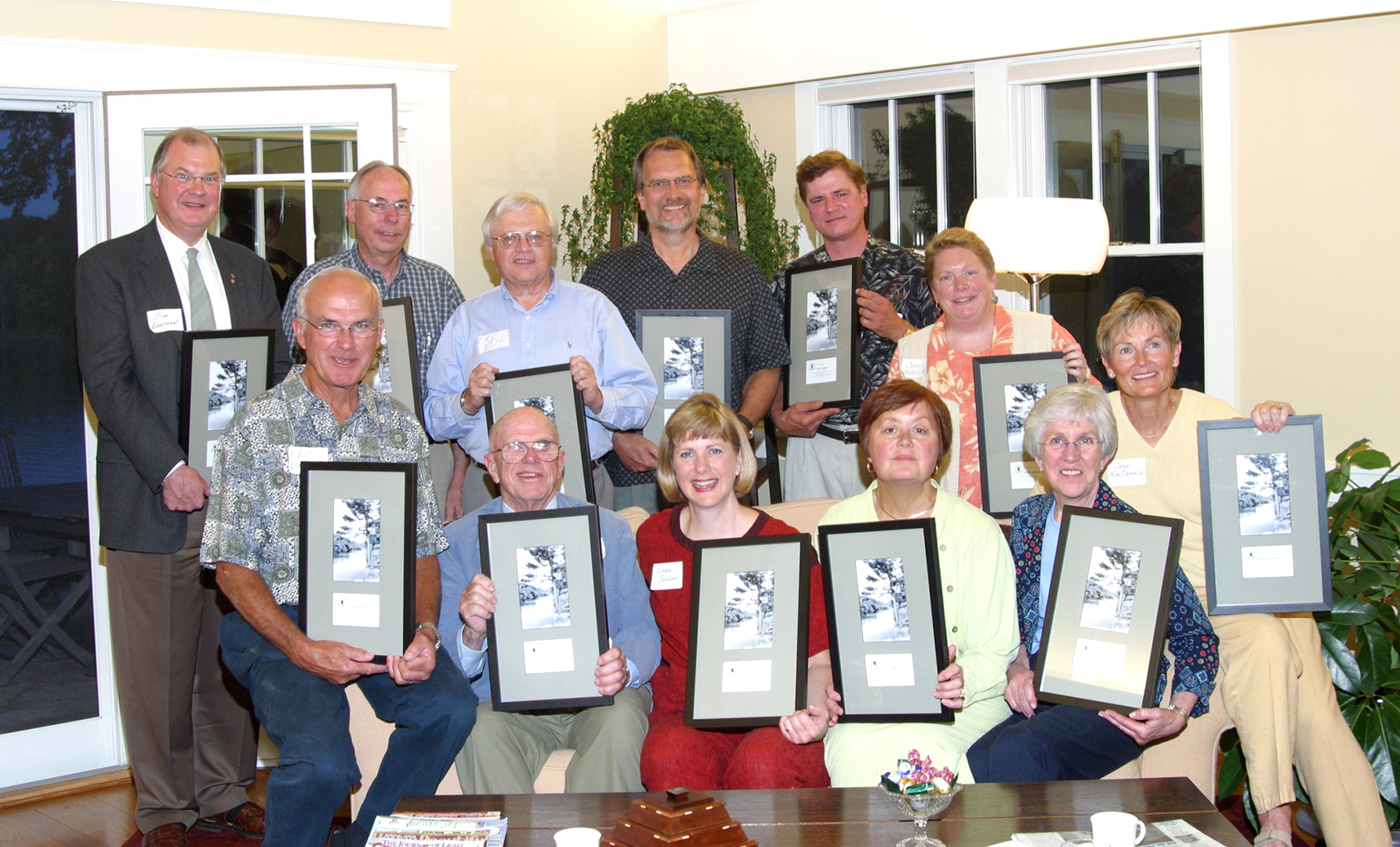 Founding board members of the St. Croix Valley foundation were honored at a gathering in 2005. (From left to right) Front Row: David Brandt, John Baird, Linda Jacobson, Lynn Shafer, Marilyn McCarty, Jean Scheuerman MacDonald for Tom Scheuerman (deceased). Back Row: Jim Bradshaw, JC Pfeiffer, Erv Neff, Ron Kroese, John Coughlin, Sarah Andersen. Not Pictured: Orv Johnson, Lou Fuller (deceased), Rod Hofland, Larry Severson, John Tunheim. Photo: St. Croix Valley Foundation