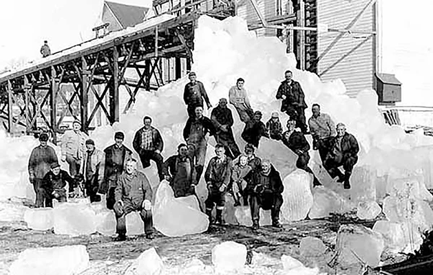 The Lily Lake (Stillwater) Ice House Crew was still hard at work as recently as January 19, 1947.