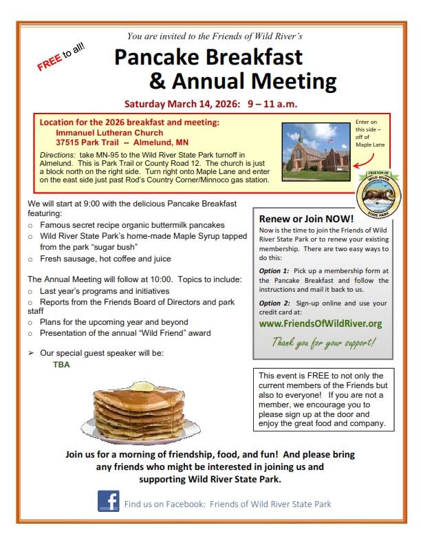 Friends of Wild River State Park pancake breakfast