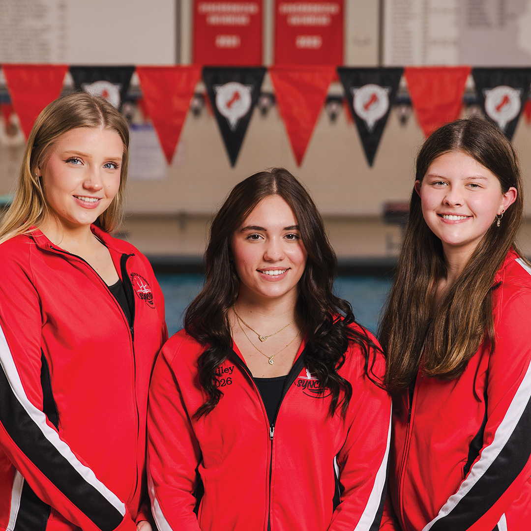 Team captains Elaina Lokken, Hailey Schmit and Audrey Funk.
