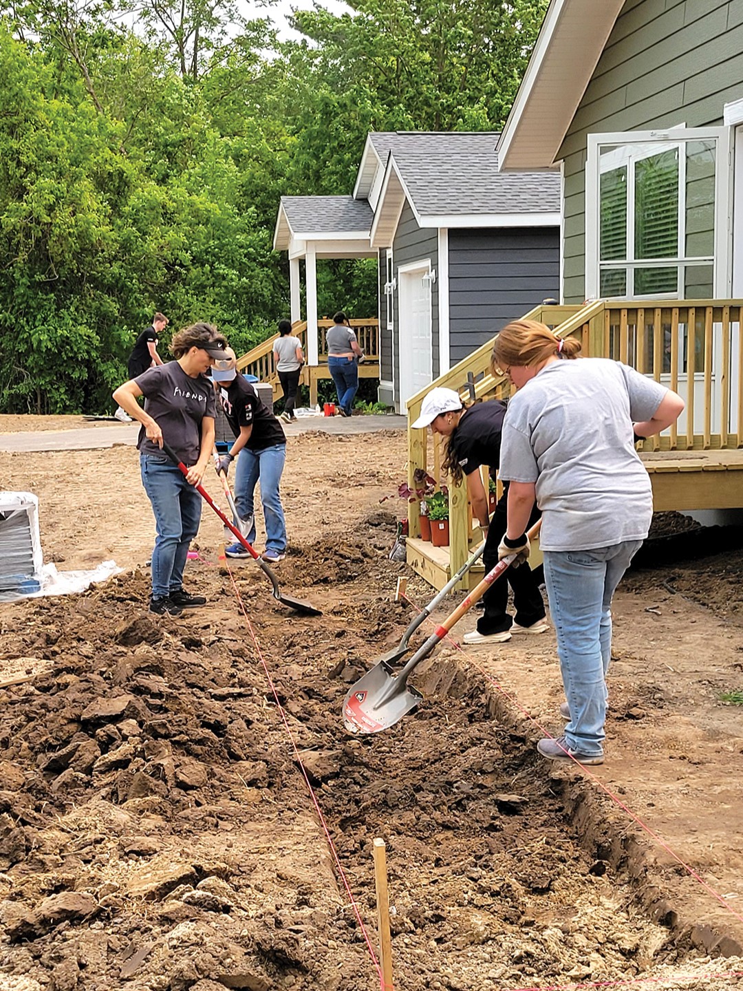 Volunteers working on a St. Croix Valley Habitat for Humanity site