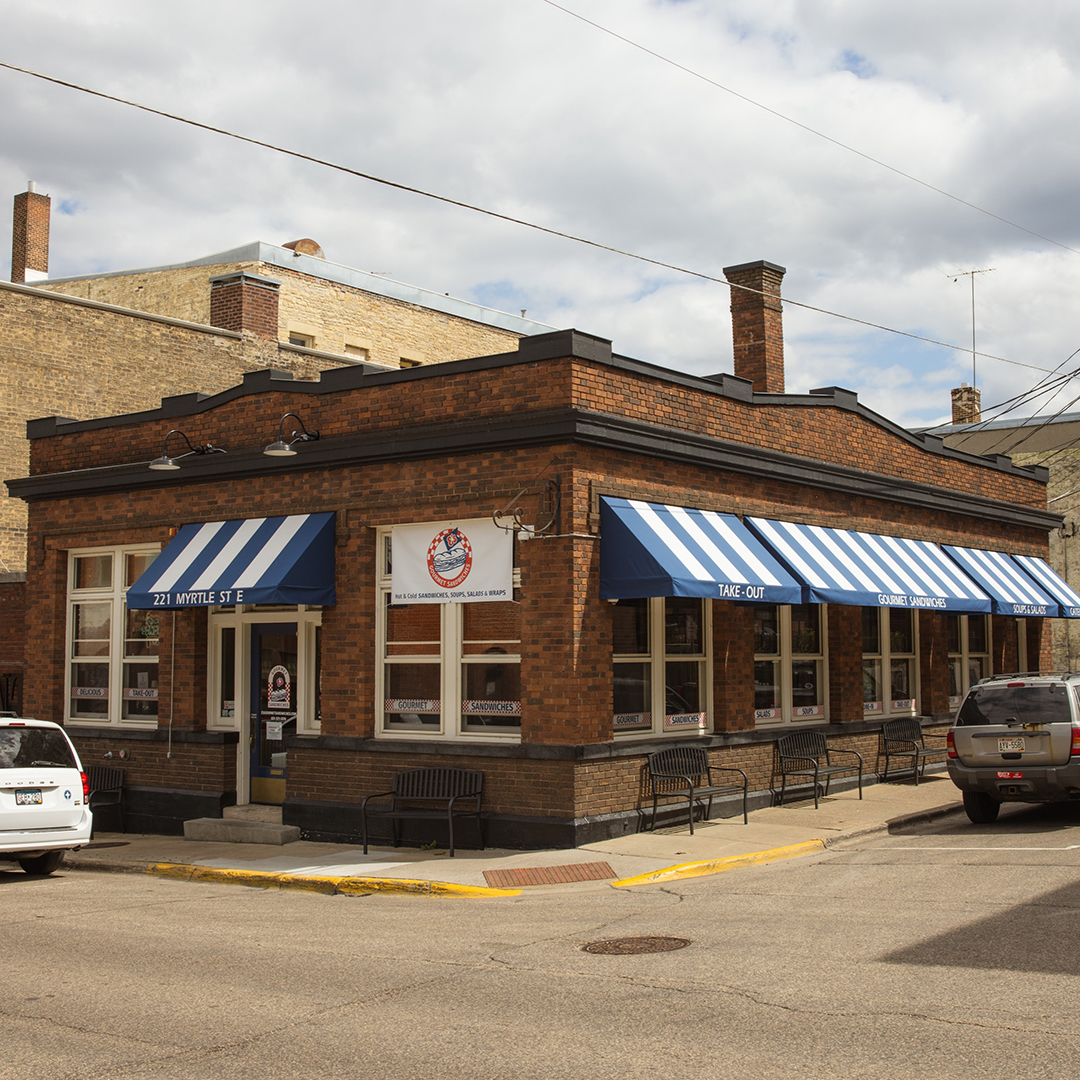 The exterior of E’s Gourmet Sandwiches in Stillwater.