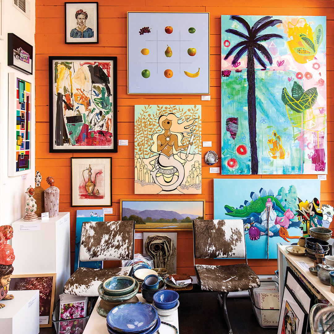 Cream of the Crop Artists Gallery makes the most of its small space, as art covers the walls of its window shop on Second Street and continues out to the building’s halls.