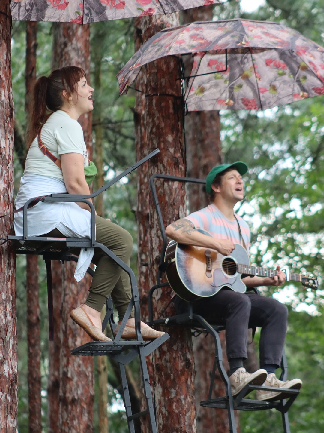 Chris Koza and Linnea Mohn performing at Music in the Trees in 2025