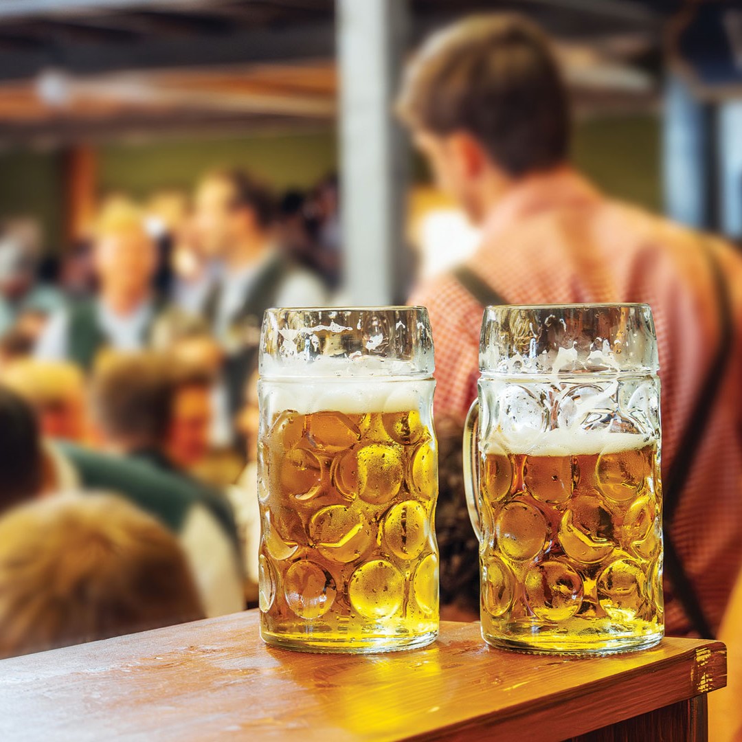 Two mugs of beer