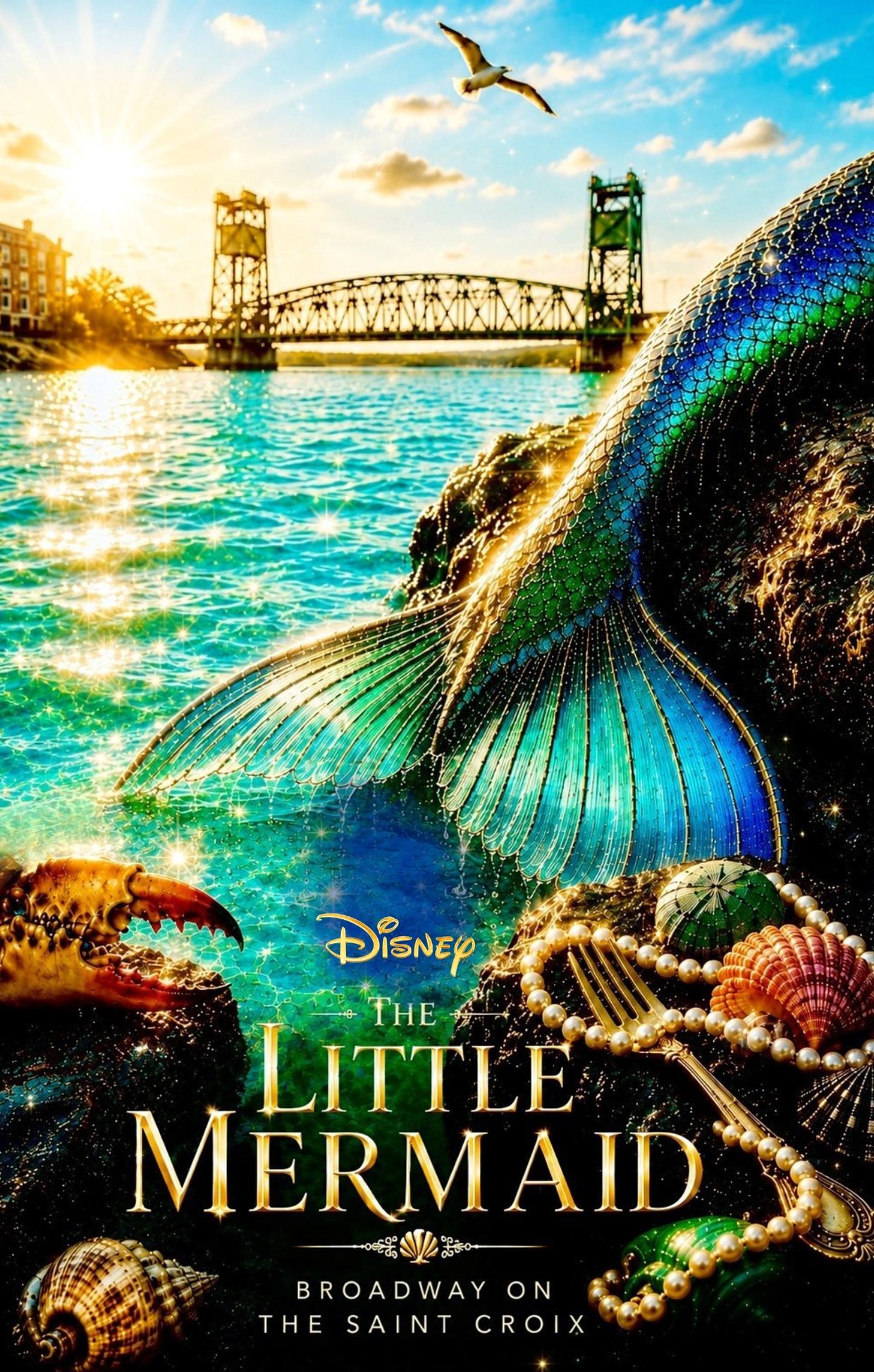 Frosted Glass Creative "Disney's The Little Mermaid" show poster