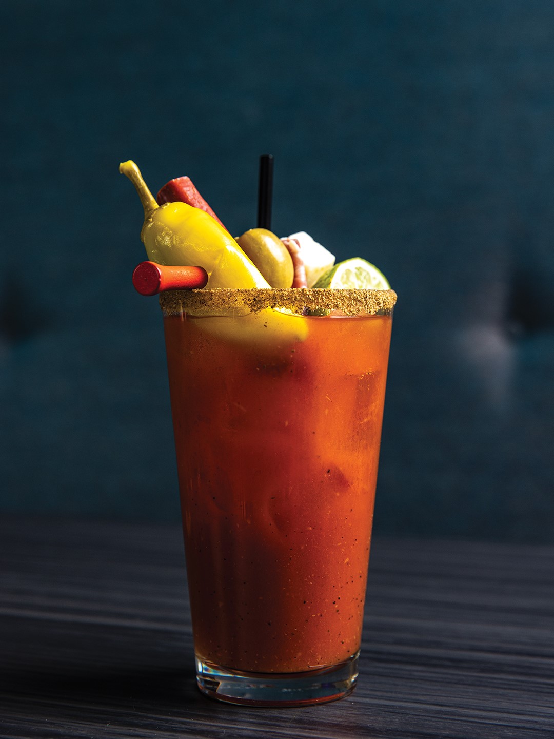 The signature Bloody Mary is made with St. George Green Chile Vodka and a house bloody mix, served with a beer chaser.