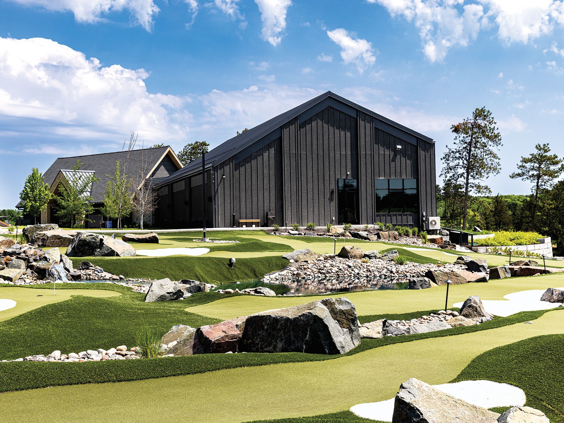 The putting course is a popular activity for families visiting The Grounds, as it adjoins the restaurant’s extensive patio.