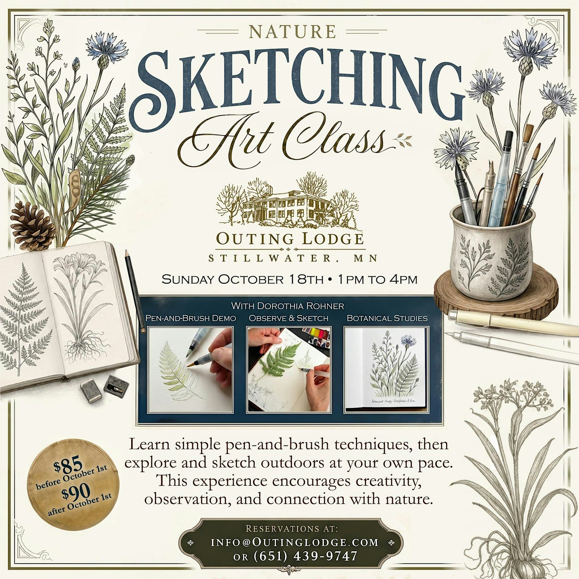 Nature Sketching Art Class